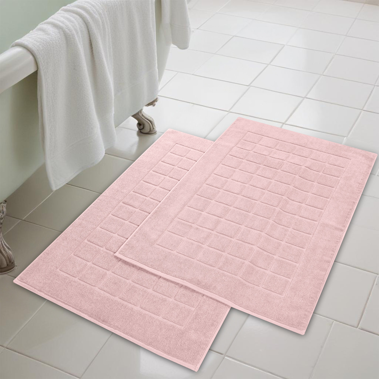 Cotton Bath Mat, Tea Rose