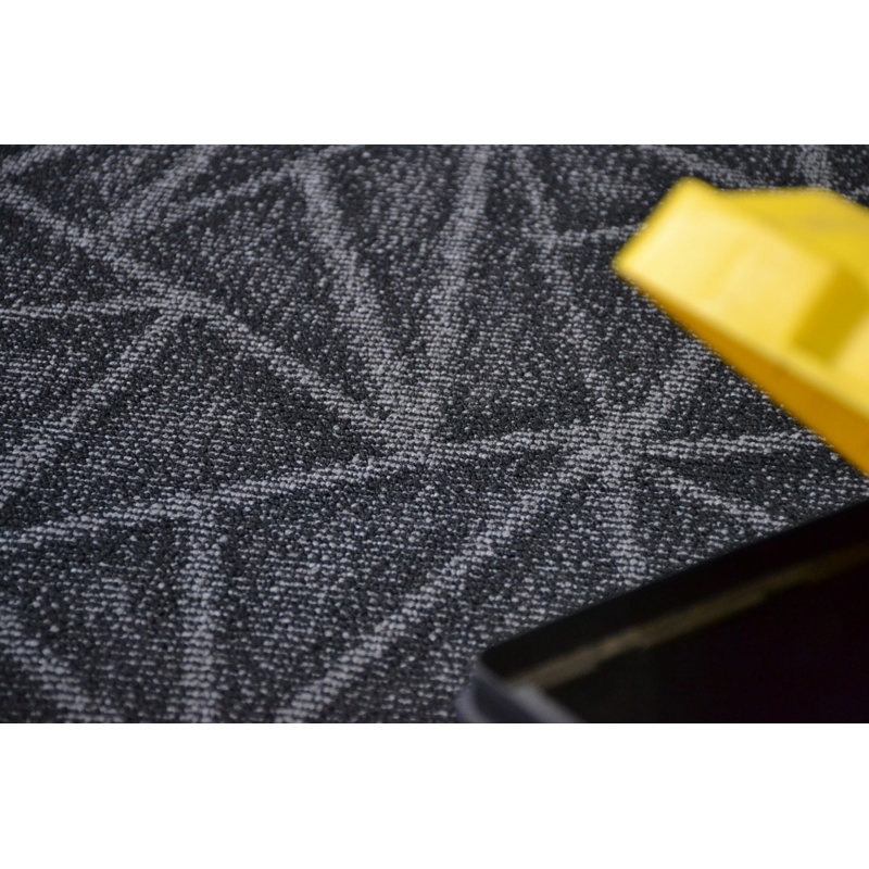 Tapis raffiné à imprimé raffiné noir, Rectangle 3 pi x 5 pi