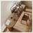 Minimalist Solid Wood Desk: Curved Edge & Cylinder Base-109948520