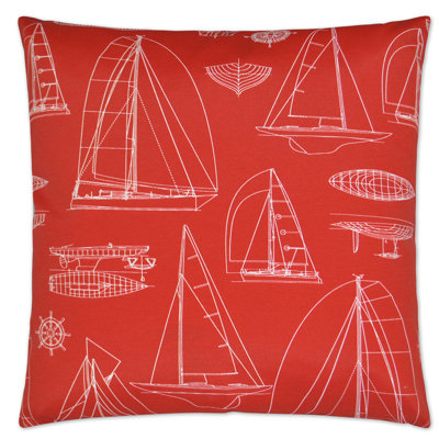 Sailing Outdoor Reversible Throw Pillow