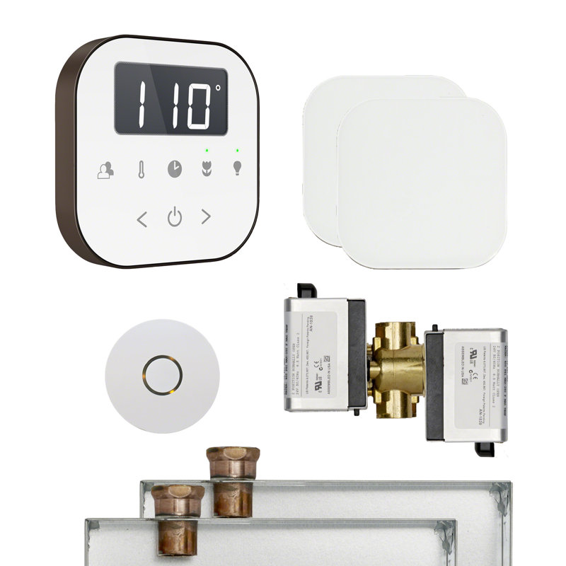 Ensemble de douche à vapeur pour butler, Blanc / bronze huilé
