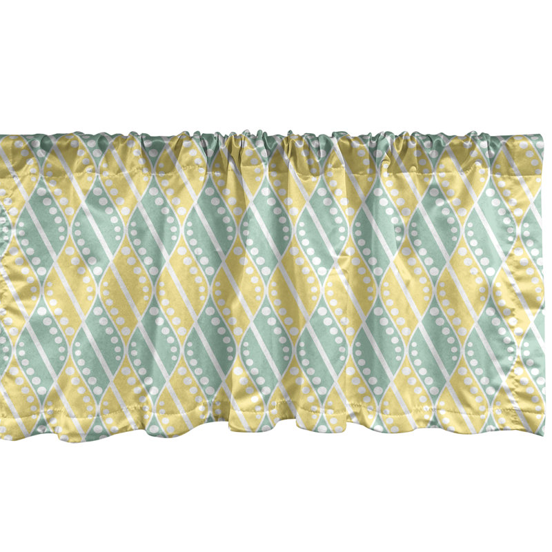 Ensemble de 2 cantonnières Ambesonne à motif floral abstrait 54 po x 18 po bleu foncé moutarde pâle