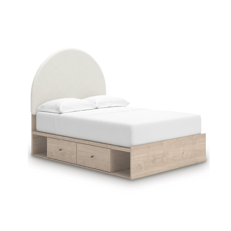 Saugus Full Upholstered Panel Bed With Storage, Full
