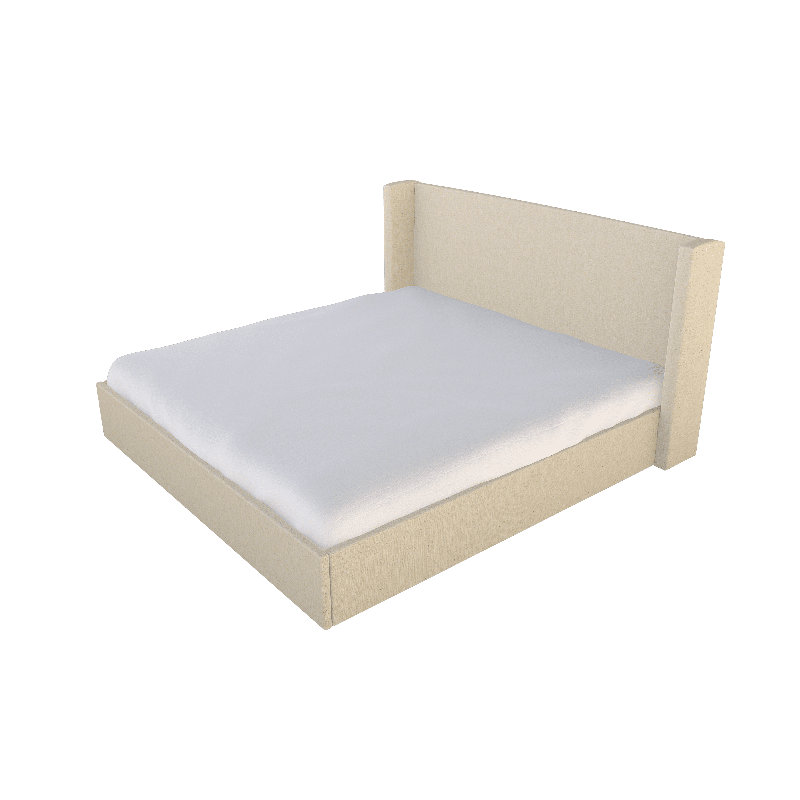 Chloe Upholstered Wingback Bed, Off The Press Natural, King