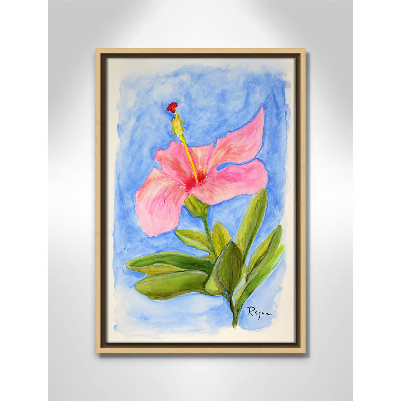 Fleur d'hibiscus rose par Mike Ragan, Naturel, H 19,5 po x l 13,5 po