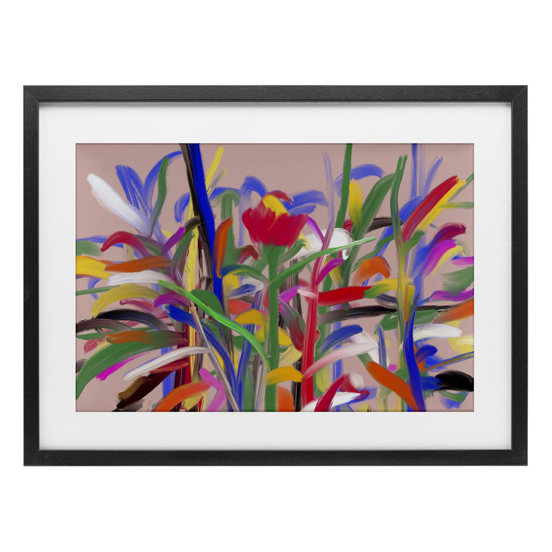 «Blooming Garden Expression», reproduction sous verre encadrée par Atelier Posters, H 17 po x l 23 po, Cadre noir minuit