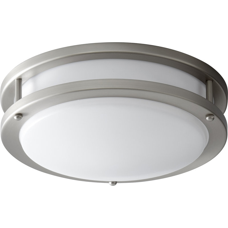 Winsted Acrylic LED Flush Mount, Satin Nickel