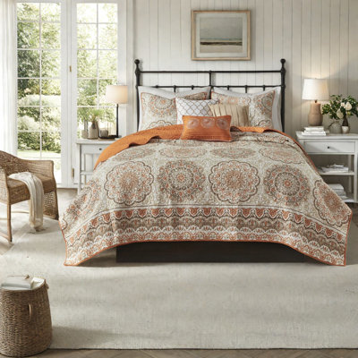 Reversible King Bedding Sets, Cotton Filled Modern Medallion Home
