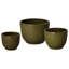 22 in. Green Ceramic Round Planter (22 in. L x 22 in. W x 17 in. H) with Drainage Hole-271974544-271974558