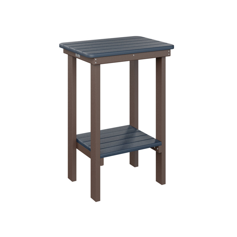 Berlin Gardens Rectangular End Counter Table, Navy Blue, Chocolate Brown