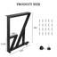 Heavy Duty Black Metal Table Legs - Industrial Square Frame, Reinforced Triangle , Easy Installation - For Desks, Benches, Coffee Tables - Set of 2 - Square Table Legs, 2-Pack, 28x24inch
