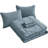Washed Microfiber 7-Pieces Honeycomb Comforter Set with Sheets-209390779-209390782