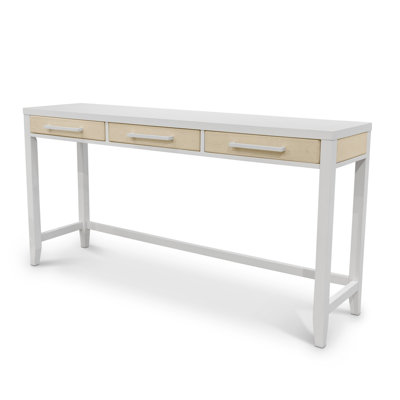 Miramar - Console à 3 tiroirs avec multiprise, port USB-A et USB-C - Finition sable et blanc éclatant