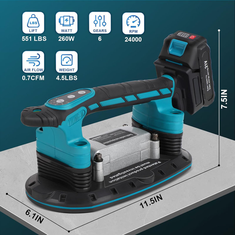 Vibromasseur portatif à tuile automatique avec ventouse 6 vitesses