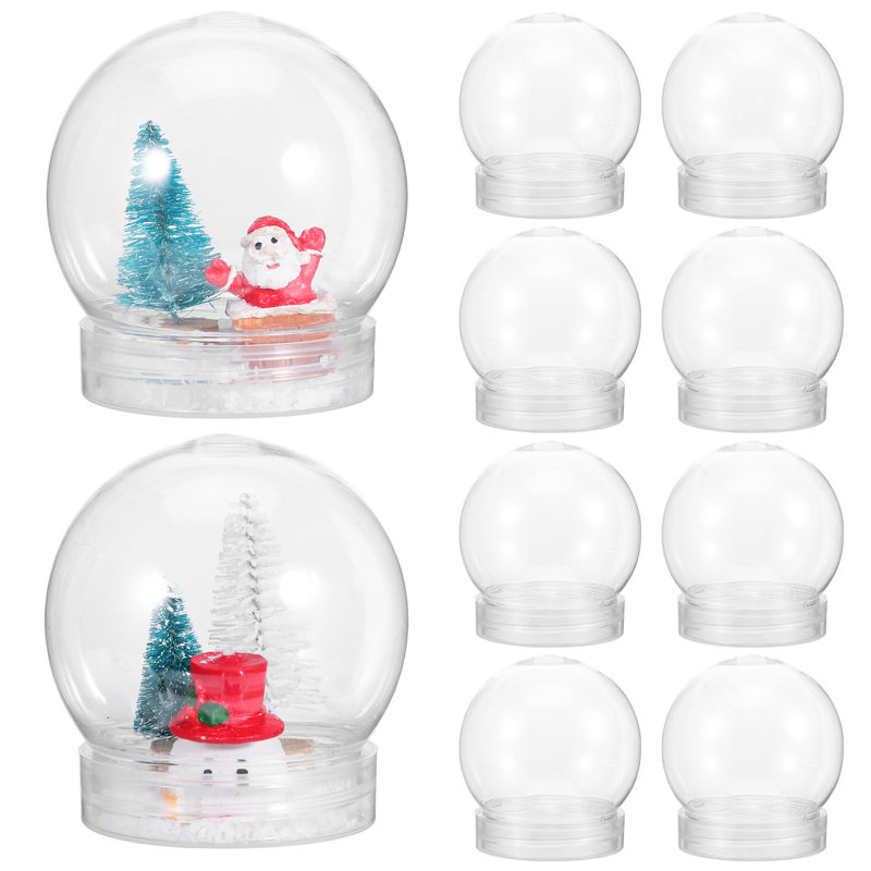 10Pcs Small Clear Water Globes With Screw Off Cap Empty Snow Globe Making Props Mini Snow Globes