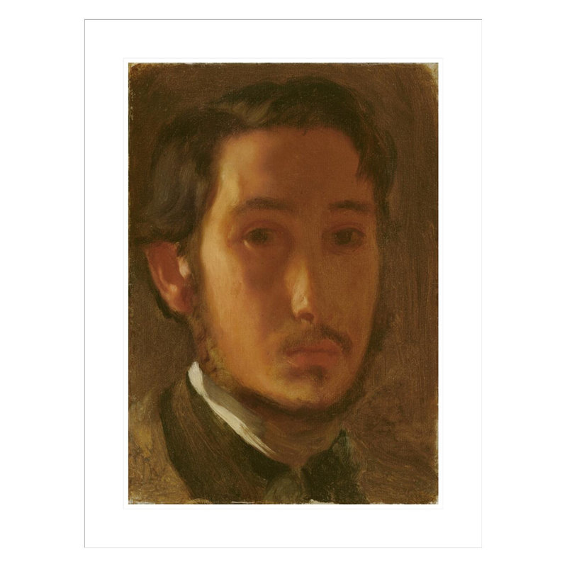 Autoportrait avec collier blanc par Edgar Degas - Impression sur toile, H 29,5 po x l 22,67 po