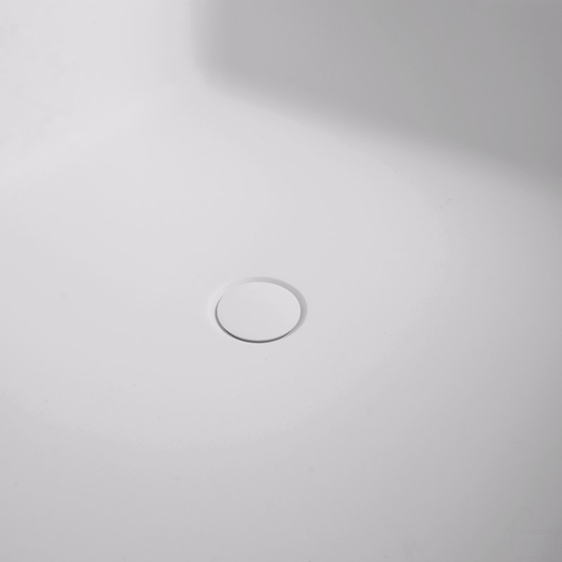 67 Inch Freestanding Solid Surface Soaking Bathtub