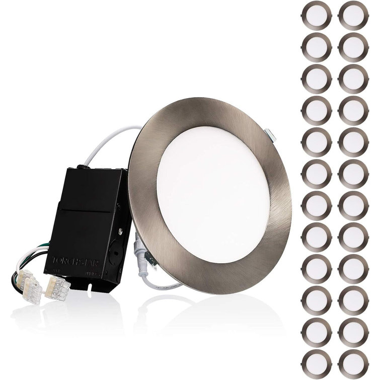 13.5W 6-Inch Ultra-Thin LED Recessed Light with J-Box, 4000K Cool , Dimmable Slim Panel Downlight