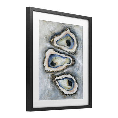 «Oyster Bar Trio», reproduction sous verre encadrée, design par Carol Robinson
