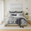 Ensemble de couvre-lit standard en coton moka / gris anthracite 2 pièces Indali-73813253