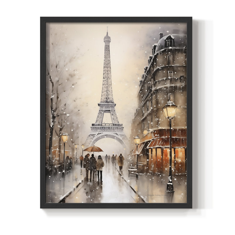 Christmas Holiday Art DLVII Framed Print - Solid Wood, H 30 po x l 24 po, Black