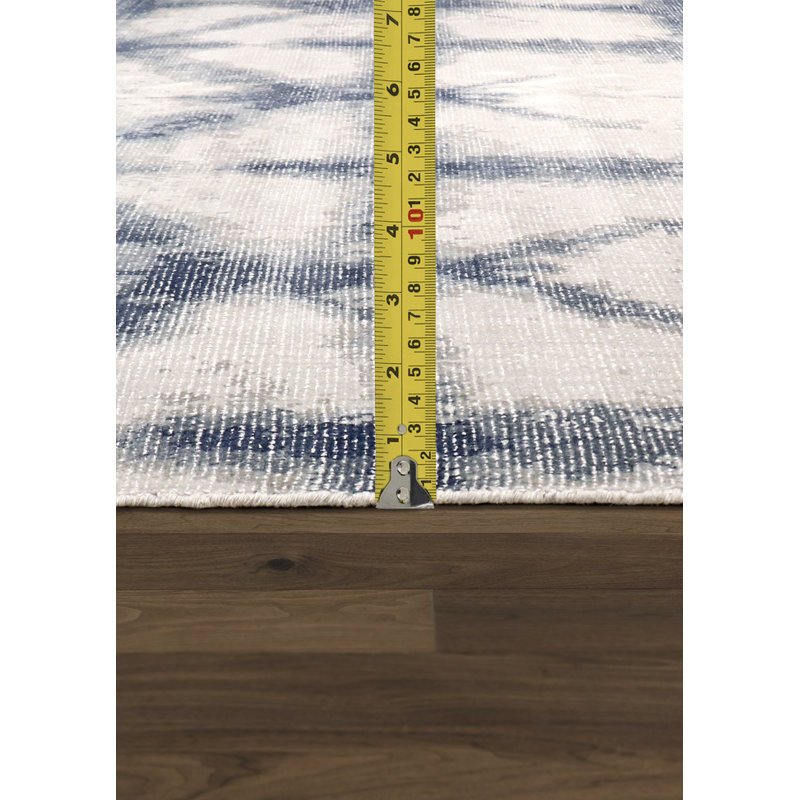 Shibori Hand-Loomed Silver Silk & Wool 8'x10' Area Rug