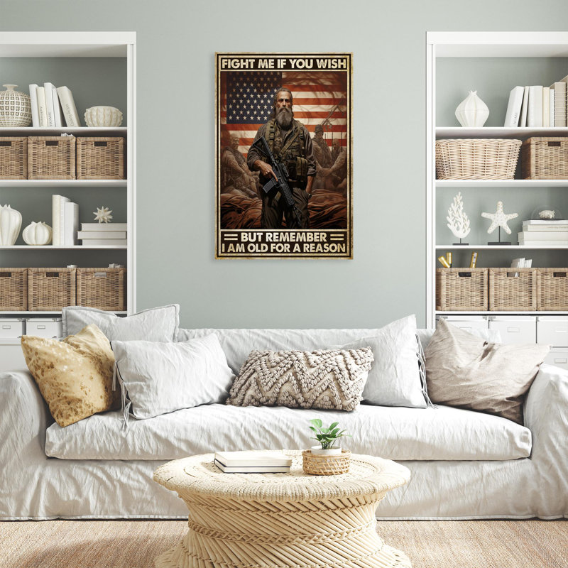 «Old Ancien Combattant si vous le souhaitez», reproduction d'art graphique sur toile tendue, H 36 po x l 24 po x P 1,25 po