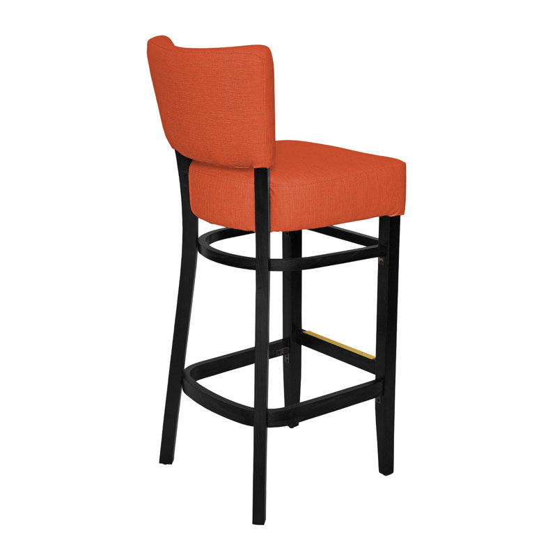 Madison Upholstered Restaurant Barstool, Orange, Black