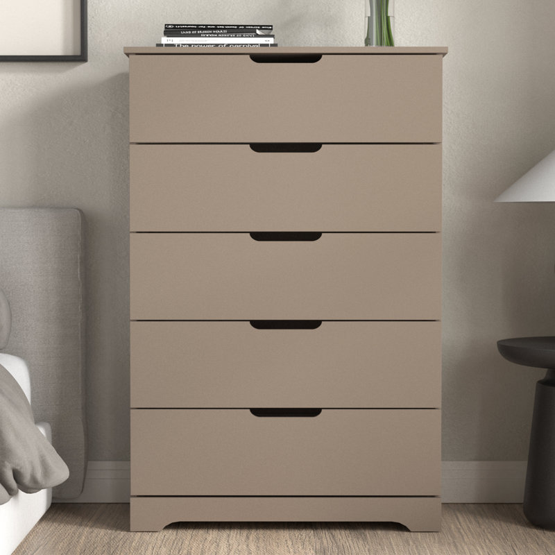Aroob 5 Drawer 31.5'' W Dresser, Warm Taupe