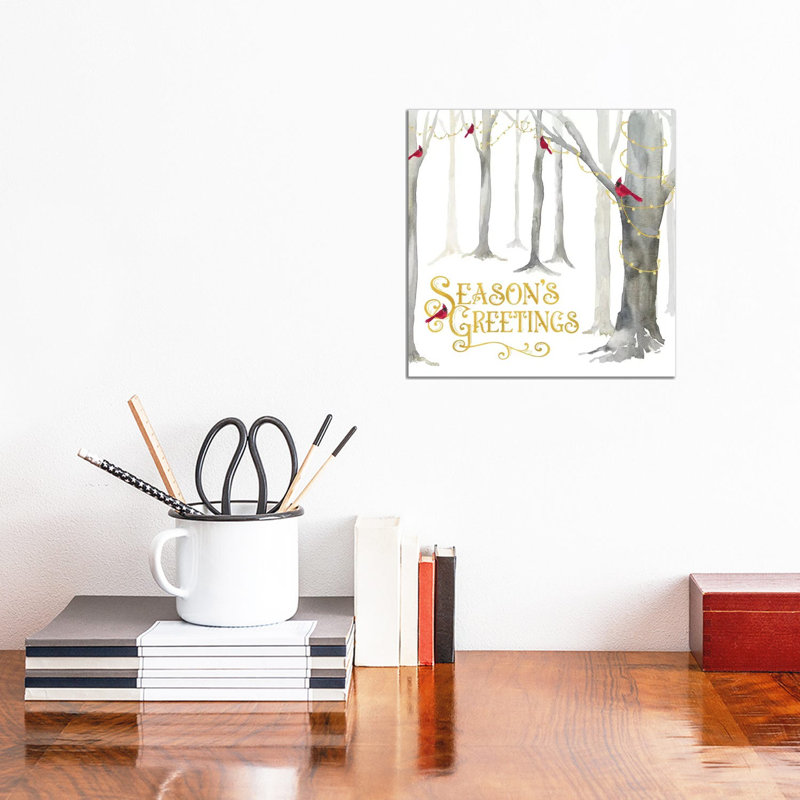 Christmas Forest IV Seasons Greetings 1 Piece Wrapped Canvas Wall Art, 30.48 cm H x 30.48 cm W