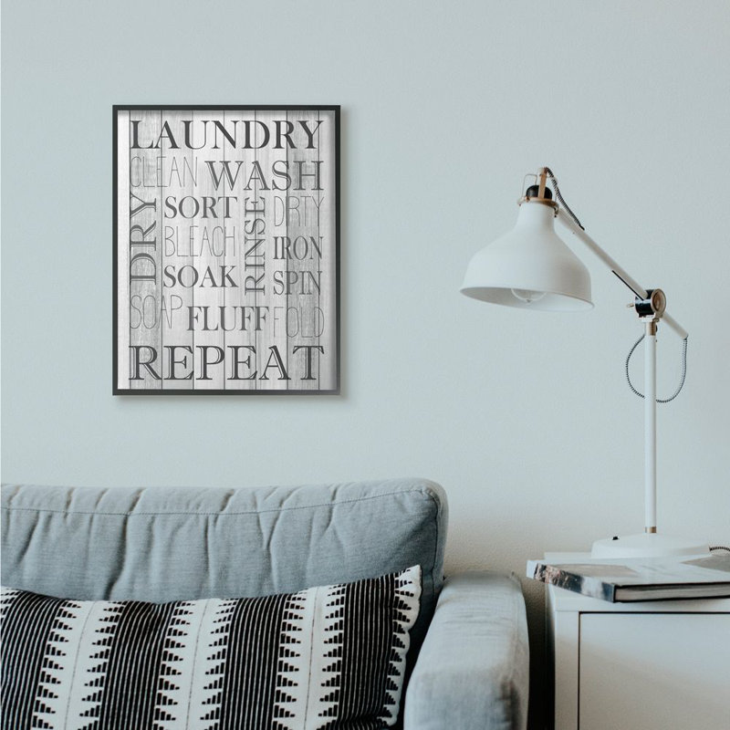 «Laundry Room Bathroom Design», impression sur toile, H 30 po x l 24 po x P 1,5 po, Giclée encadrée noir minuit