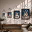 Rabbits In Winter Night Scandinavian - Print-432477671-432477676