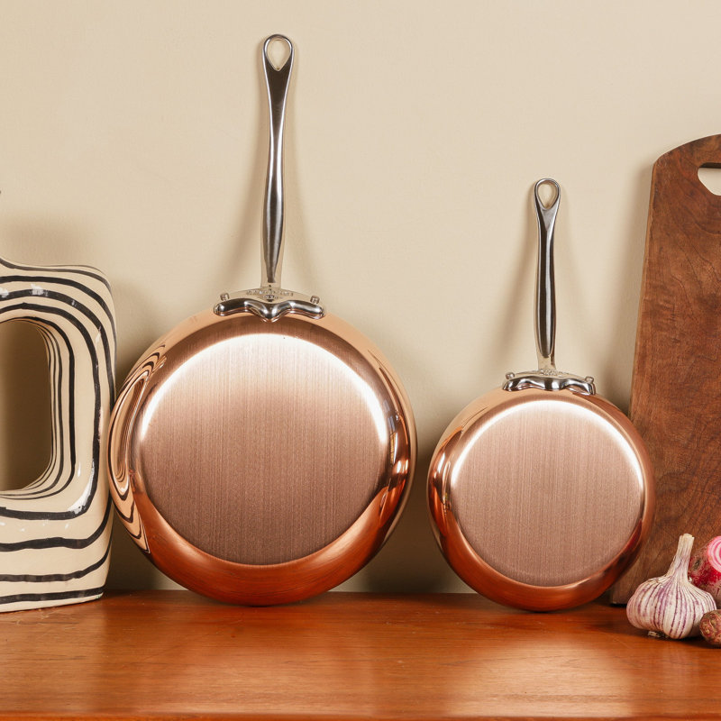 Mauviel M'150 S 2-Piece Copper Frying Pan Set With Cast Stainless Steel Handles