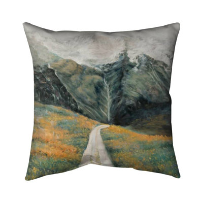 Mountainous landscape - 16"x16" Throw pillow - Poly twill - Print on demand