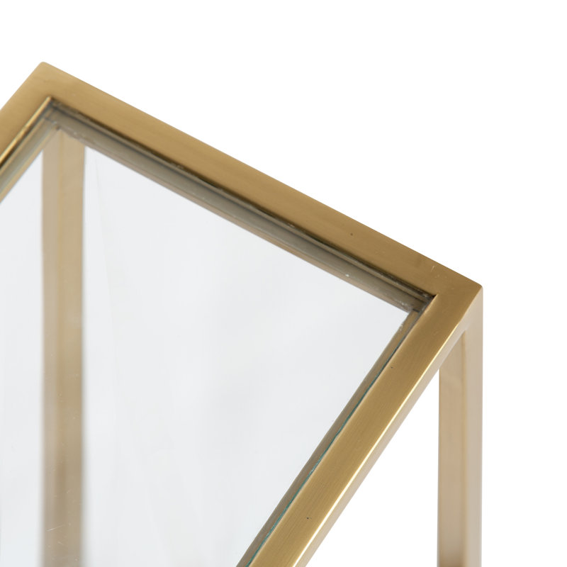 Table de bout Marisol, Plateau en verre transparent / base en laiton mode
