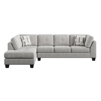 Hiran Overcast Gray 2-piece Chaise Sectional