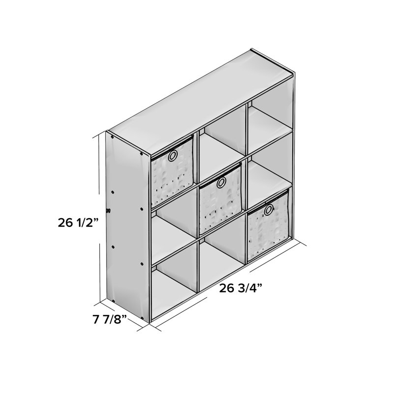 Bozuwa 67.3cm H x 67.8cm W Cube Bookcase, French Oak / Black