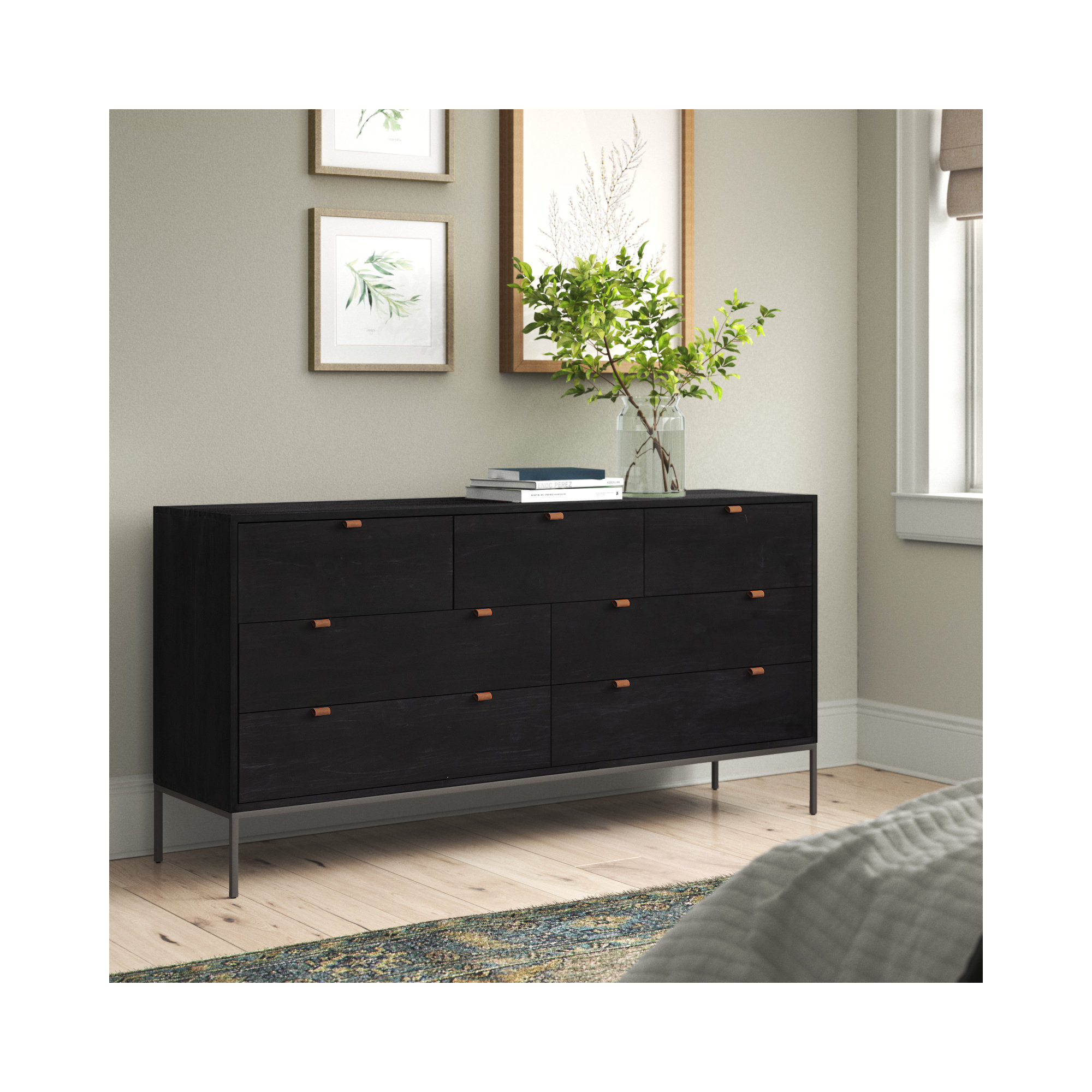 Loki 7 - Drawer Dresser, Black Wash Poplar