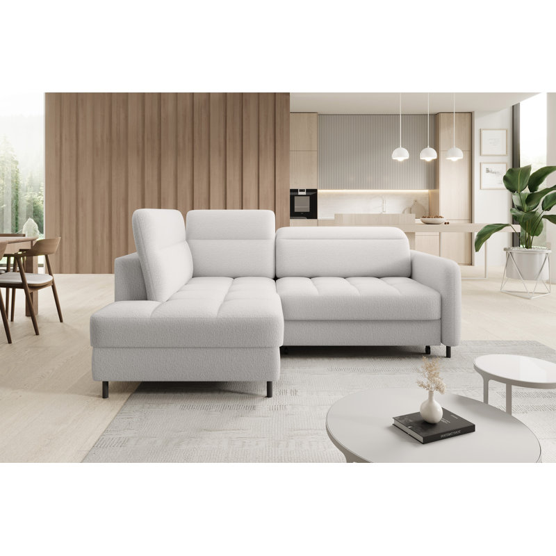 Bopha 3 Seater Sofa Bed,  Left Hand Facing, White