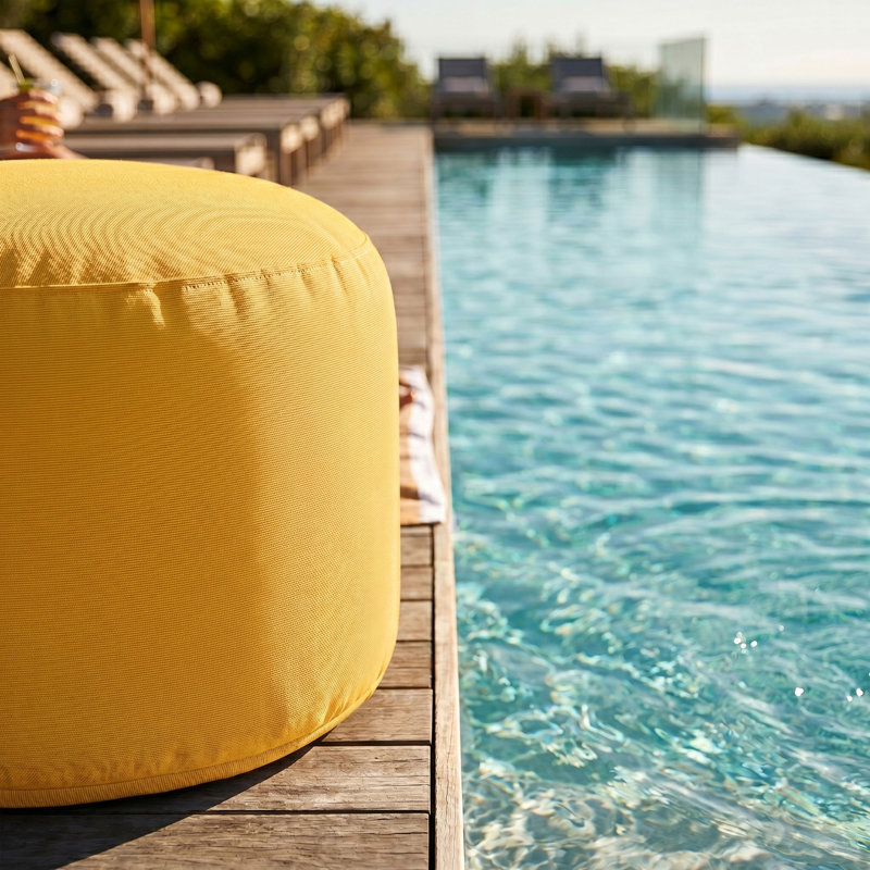 Pouf d'extérieur Soleil, Jaune