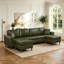 Canapé d'angle avec rangement, canapé moderne en cuir PU de 120 pouces pour la maison familiale-1991471536