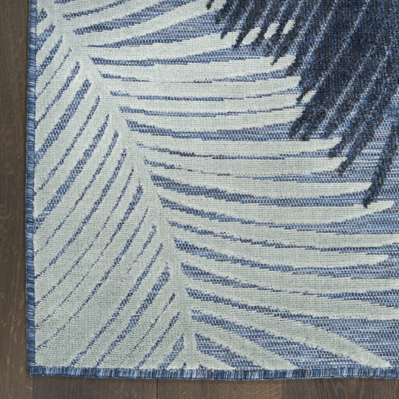 Nourison Suncoast 4' x 6' Denim Tropical Rug, Rectangle 4' x 6', Denim