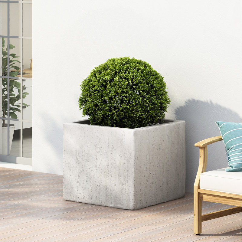 Jardinière décorative en béton 21,36 po X 19,12 po - Oxyde de magnésium pour ajouter une touche chic à votre patio