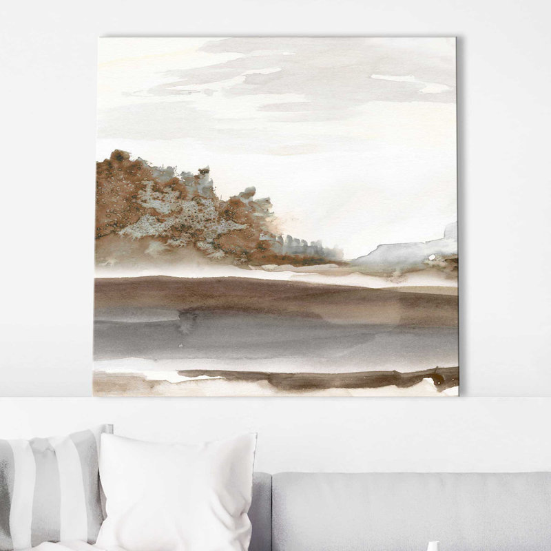 «Mountain Time» par Carol Robinson - Peinture, L 18 po x H 18 po, Toile tendue