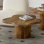 Table basse à piédestal en bois massif Damonee