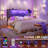 Storage Upholstered PU Headboard With LED Lights & Charging Station-1609409995-1609409999