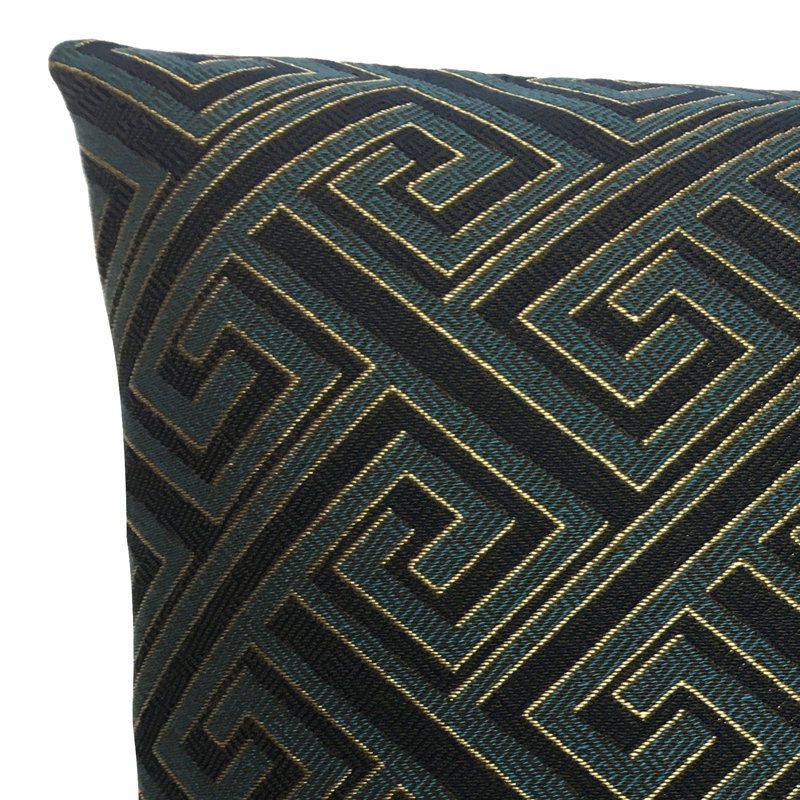 Coussin décoratif géométrique , 20 po x 20 po, Noir