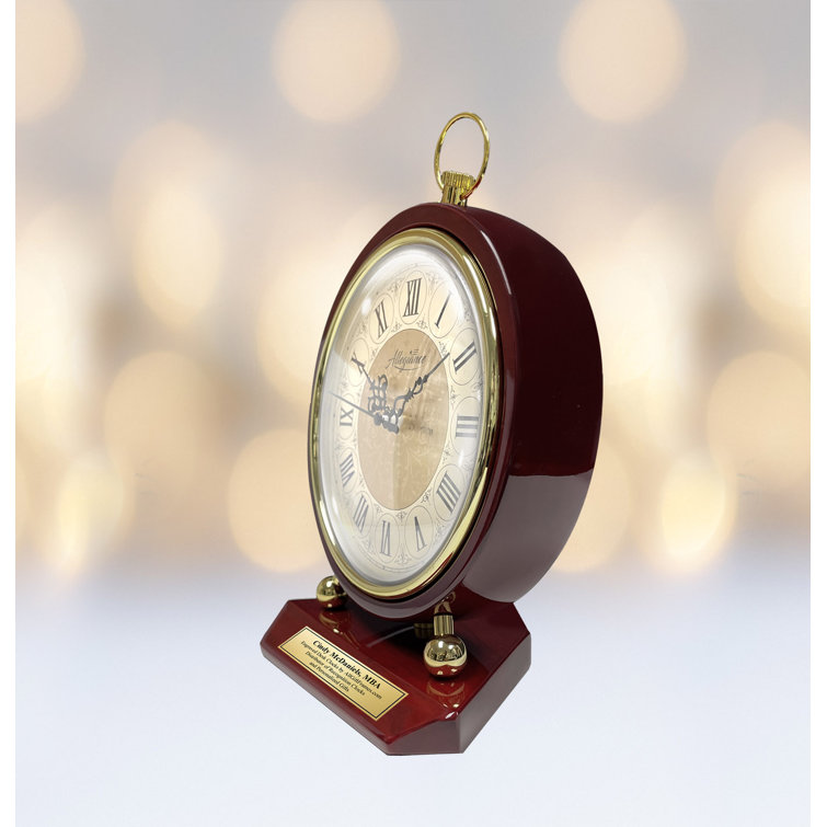 Round Decorative Tabletop Clock - Gray/brass - Hearth & Hand™ With