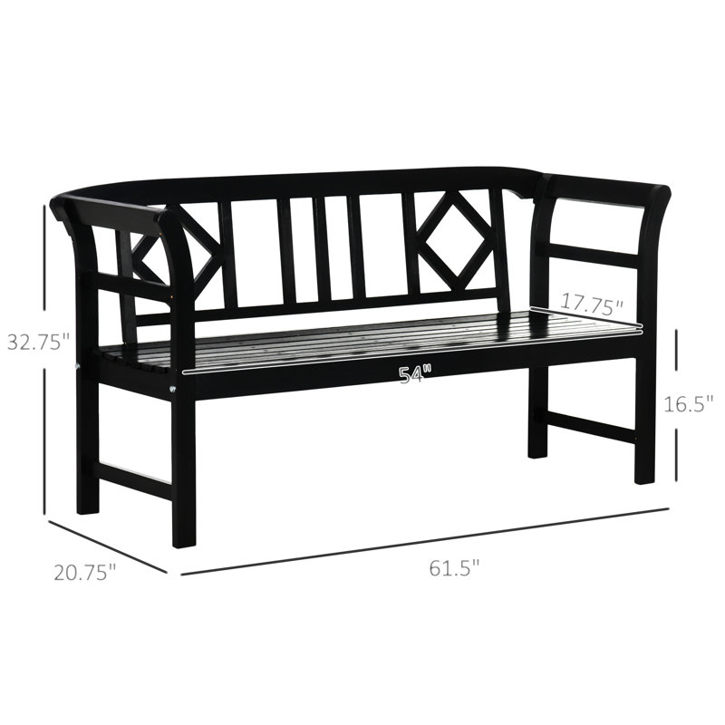 Banc de patio en bois Outsunny