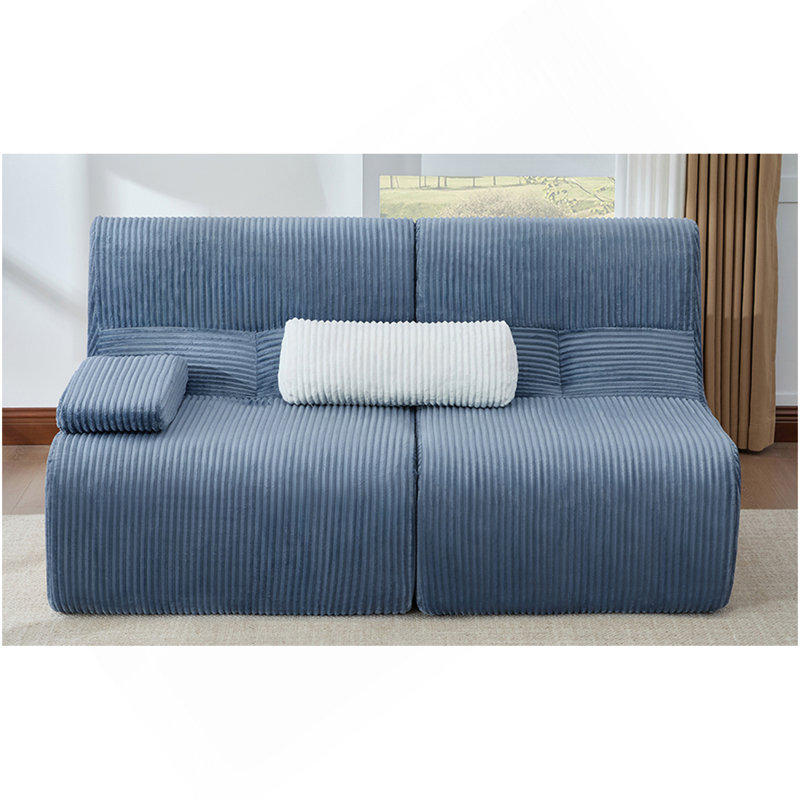 Canapé modulaire 63,7 po Modern, Blue Corduroy, Blue